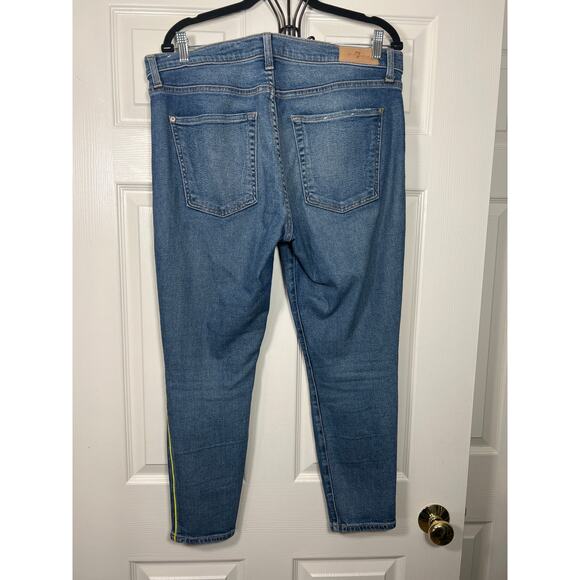 7FAMK Luxe Vintage Ankle Skinny Jeans Light Medium Wash Plus 33 Capsule Easy - Picture 4 of 8